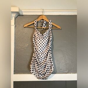 Esther Williams Black & White polka dot pinup old Hollywood swimsuit size 8